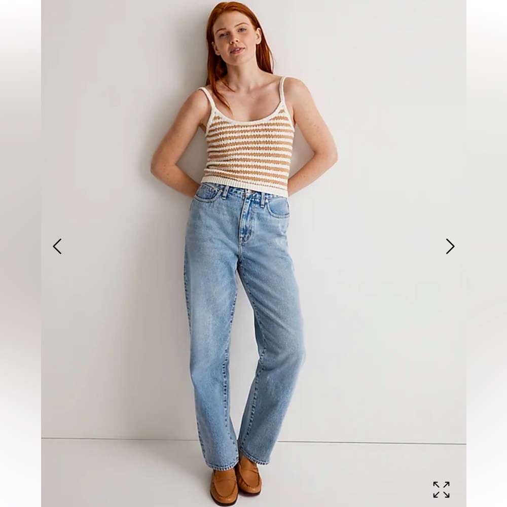 Madewell Open Knit Striped Open-Stitch Sweater Tank! NWT!